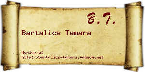 Bartalics Tamara névjegykártya